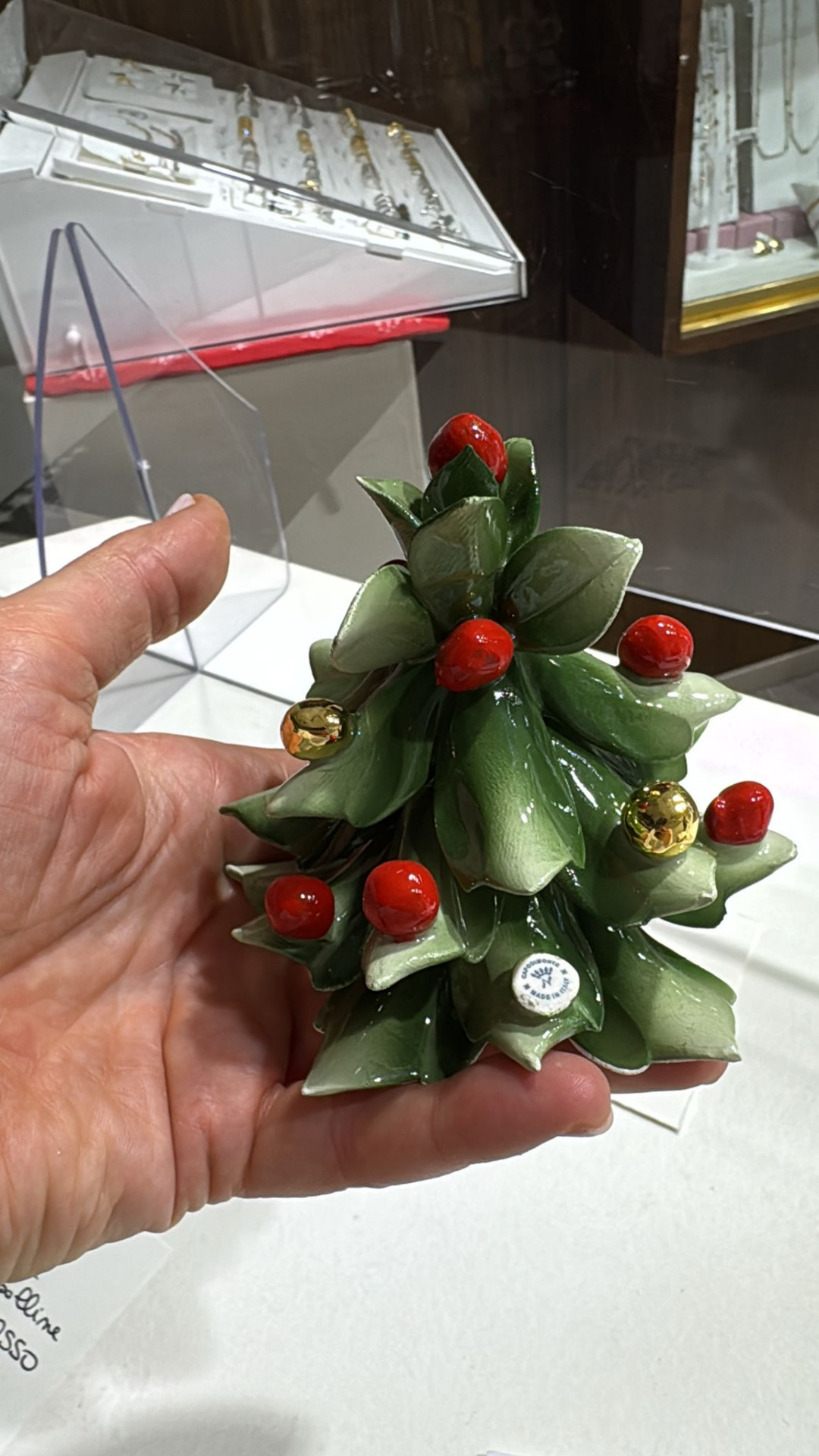 4 alberi di Natale in ceramica con luce bianca da tavolo, decorazioni natalizie per interni, vintage, in porcellana, per decorazioni natalizie (oro
